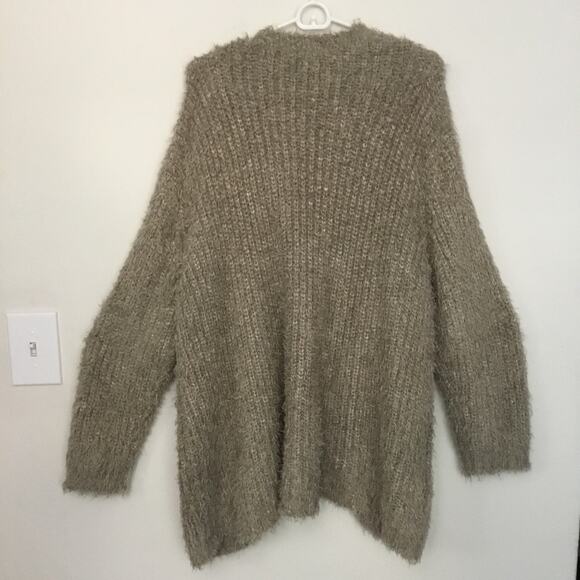 Kensie Eyelash Fuzzy Sweater Open Front Cardigan L - Picture 2 of 6